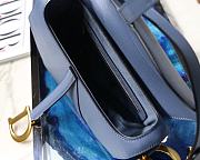 Dior Saddle Palm Pattern Large Retro Blue M9001  - 3