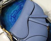 Dior Saddle Palm Pattern Large Retro Blue M9001  - 5
