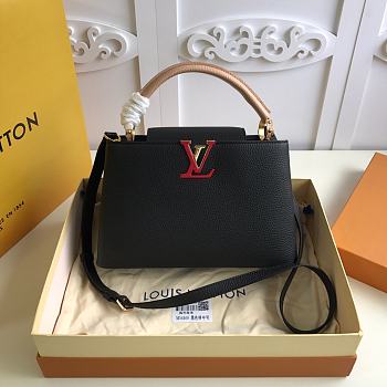 Louis Vuitton Capucines MM Taurillon Leather in Black M56409 