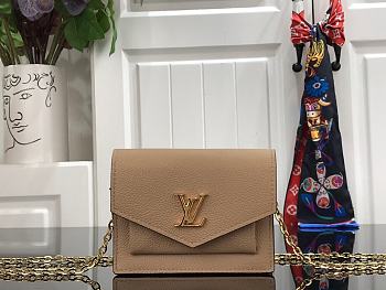 Louis Vuitton Soft Calfskin My Lockme Chain Bag BB Apricot M69183