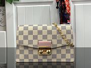 Louis Vuitton Croisette Chain Wallet Damier Ebene N60288 White  - 1