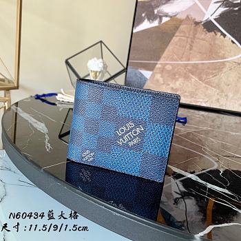  Louis Vuitton Multiple Wallet Damier Graphite Canvas in Blue N60434