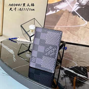 Louis Vuitton Pocket Organizer Black Damier Graphite 3D Coated Canvas N60441