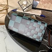 Louis Vuitton Men's Zippy Wallet Vertical in Damier 3D Leather N60442 Aqua Green - 5