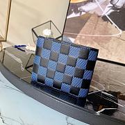 Louis Vuitton Multiple Wallet Damier Graphite Canvas in Blue Embossed N60434 - 5