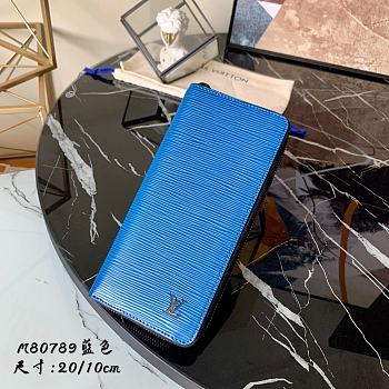 Louis Vuitton Brazza Wallet Epi Leather Blue M80788