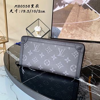 Louis Vuitton Zippy Wallet Trunk Monogram Eclipse Canvas in Gray M80558