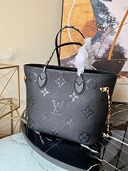  Louis Vuitton Neverfull MM Monogram Empreinte Leather in Black M45856 - 2