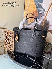  Louis Vuitton Neverfull MM Monogram Empreinte Leather in Black M45856 - 1