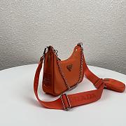 Prada Nylon Hobo 1BH204 Orange  - 4