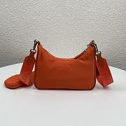 Prada Nylon Hobo 1BH204 Orange  - 5