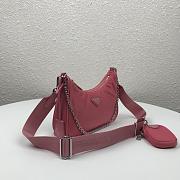 Prada Nylon Hobo 1BH204 Pink  - 4