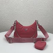 Prada Nylon Hobo 1BH204 Pink  - 1