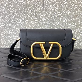 Valentino Supervee crossbody calfskin bag in black 26.5cm