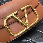 Valentino Supervee crossbody calfskin bag in brown 26.5cm - 6