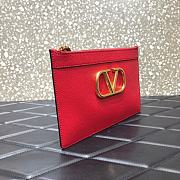 Valentino VLogo Grained Calfskin Clutch 6177 Red 2021 - 4