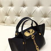 Valentino Garavani Small Vlogo Escape Shopper Tote Black  - 3