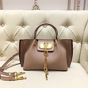 Valentino Garavani Small Vlogo Escape Shopper Tote Nude  - 1