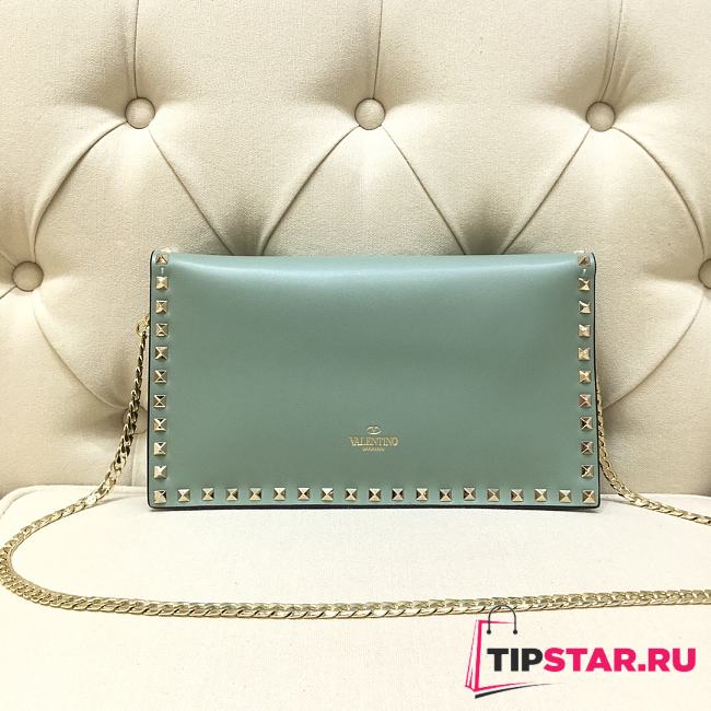 Valentino Garavani Rockstud Clutch Blue - 1