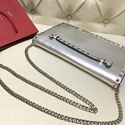 Valentino Garavani Rockstud Clutch Silver  - 2