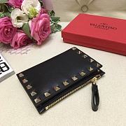 Valentino Rockstud Leather Wallet Black  - 5