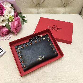 Valentino Rockstud Leather Wallet Black 
