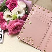 Valentino Rockstud Leather Wallet Pink  - 6