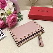 Valentino Rockstud Leather Wallet Pink  - 4