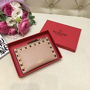 Valentino Rockstud Leather Wallet Nude  - 1