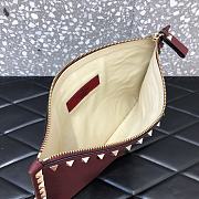 Valentino Handbag A1023 Burgundy  - 5