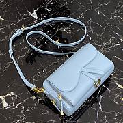 Saddle Double Pouch Blue Goatskin - 3