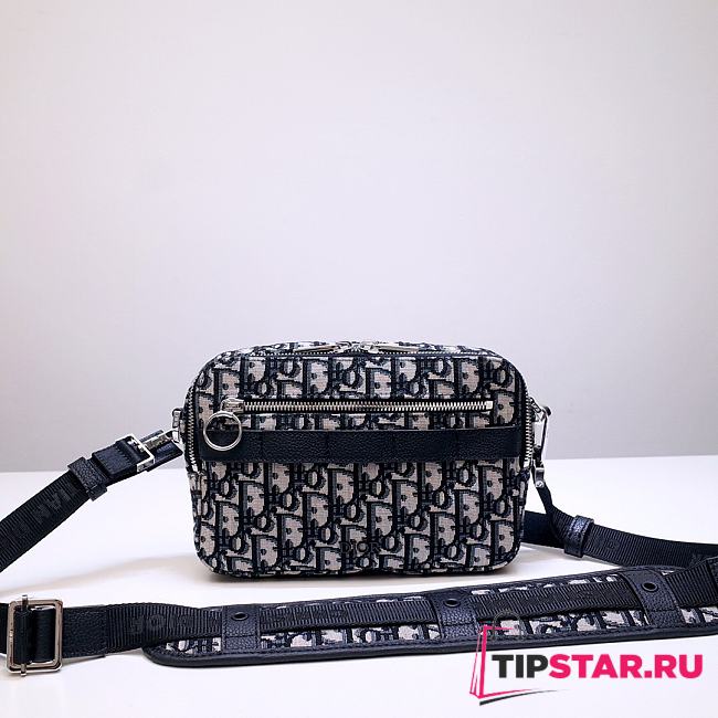 Safari Messenger Bag Beige and Black Dior Oblique Jacquard 1ESPO206YKY_H27E  - 1