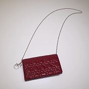 Dior Caro Belt Pouch With Chain Brick Red Supple Cannage Calfskin S5091UWHC_M56R  - 2