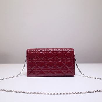 Dior Caro Belt Pouch With Chain Brick Red Supple Cannage Calfskin S5091UWHC_M56R 