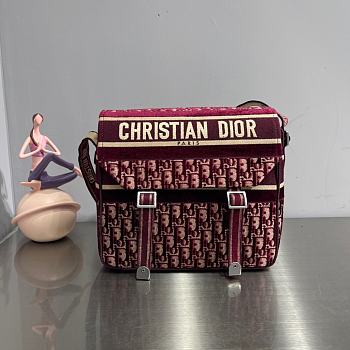 Diorcamp Bag Burgundy Dior Oblique Embroidery M1291VRIW_M974 