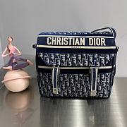 Diorcamp Bag Blue Dior Oblique Embroidery   - 1