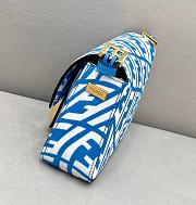 Fendi Mini Baguette 1997 Blue Glazed Canvas Bag  - 2