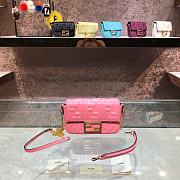 Baguette Pink Leather Bag  - 1