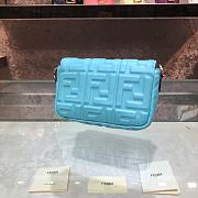 Baguette Blue Leather Bag  - 3