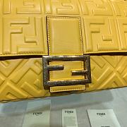 Baguette Large Yellow Leather Bag   - 3