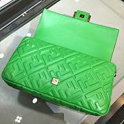 Baguette Large Green Leather Bag - 6
