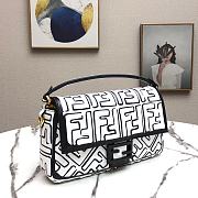 Fendi California Sky Baguette White Nappa Leather FF Print Bag  - 5