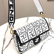 Fendi California Sky Baguette White Nappa Leather FF Print Bag  - 2