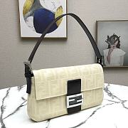 Fendi Zucca Baguette Cream White Monogram Canvas Shoulder Bag  - 6