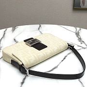 Fendi Zucca Baguette Cream White Monogram Canvas Shoulder Bag  - 4