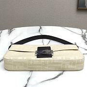 Fendi Zucca Baguette Cream White Monogram Canvas Shoulder Bag  - 3