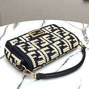 Fendi Women Baguette Black Raffia FF Bag  - 3