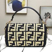 Fendi Women Baguette Black Raffia FF Bag  - 2