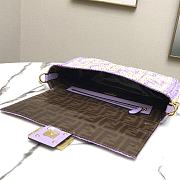 Fendi Women Baguette Large Lilac FF Raffia Bag - 6