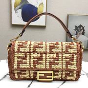 Fendi Ochre FF Raffia Bag  - 1